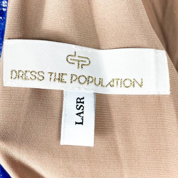 Dress the Population Kendra Blue Lace Dress V-Back Bodycon Sheath Women's Sz XS - Picture 11 of 12